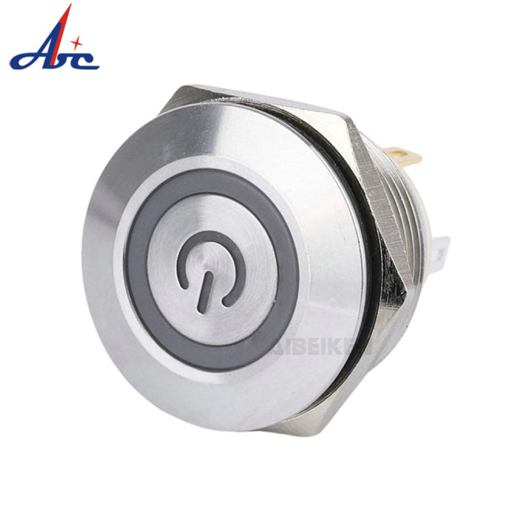 22mm 1no Ring LED Illuminated Metal Push Button Power Switch