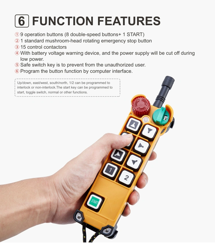 Telecontrol Uting 8 Two-Step Radio Remote Push Buttons F24-8d