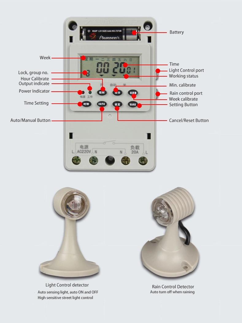 Hhq4-G Street Light Time Control Switch with Light and Rain Control