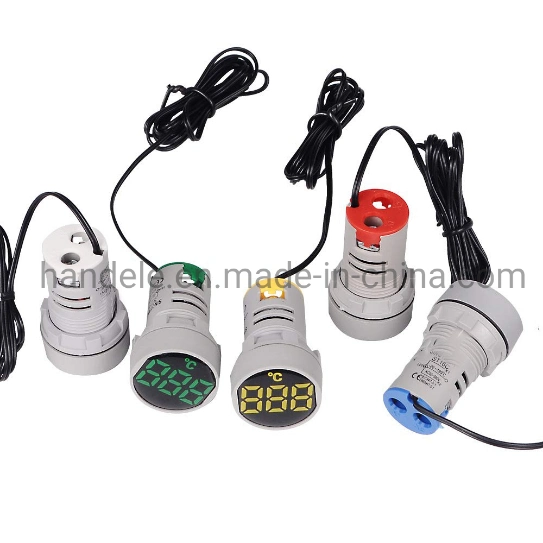 22mm Digital Therometer Temperature LED Lamp Round Light Indicator