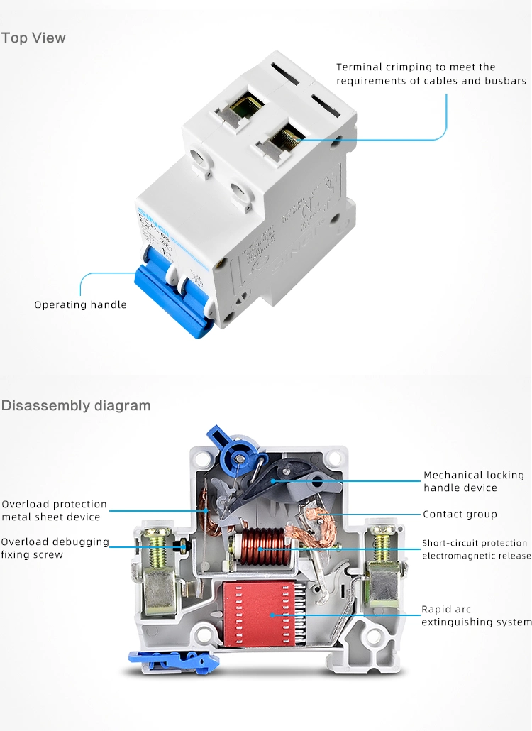 Low Voltage Circuit Breakers Singi Breaker Electronic Electrical 2p DC OEM Dz47-63